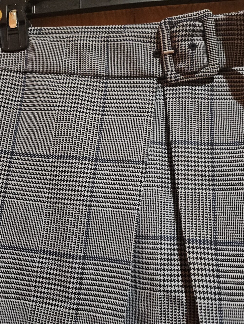 Club Monaco Plaid Wrap Mini Skirt with Belt - Gray - Picture 3 of 6